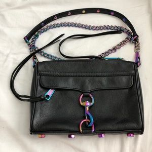 EUC Rebecca Minkoff mini MAC, oil slick/Black